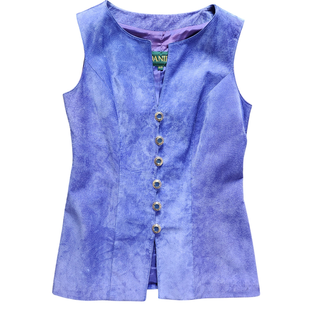 Danier leather vest VINTAGE purple size XS